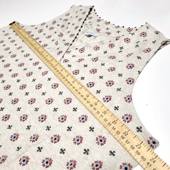 J Jill Womens Sleeveless V-Neck Tunic Size 2X Floral Geometric Print Artsy Boho - Picture 5 of 9